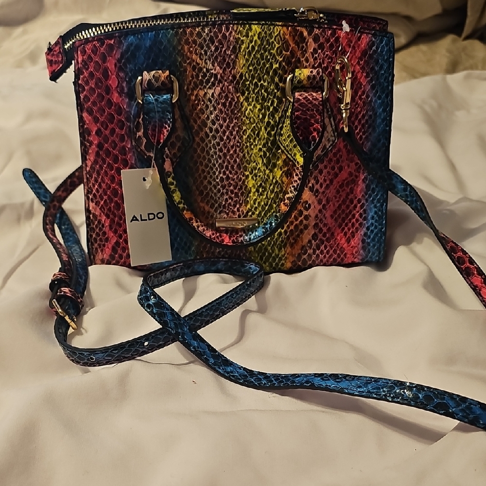 Aldo Vibrant Snake Print Crossbody Bag